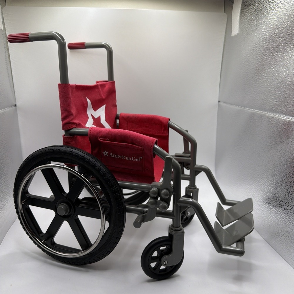 American Girl Doll Wheelchair Red Gray Accessories Mobility Chair